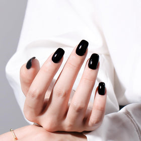 MAYCHAO Black Gel Nail Polish with LED lamp