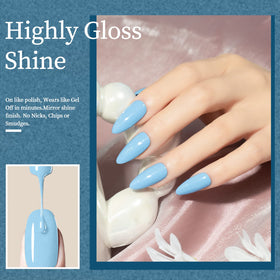 MAYCHAO Blue Gel Nail Polish 15ML applied on nails