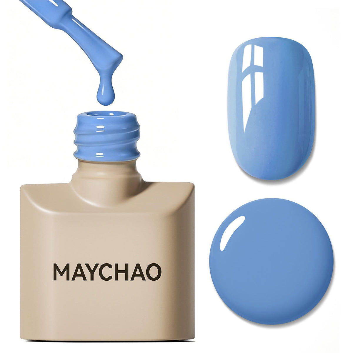 MAYCHAO Blue Gel Nail Polish 15ML front view