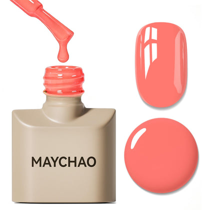MAYCHAO Carrot Gel Nail Polish 15ML coral pink front view