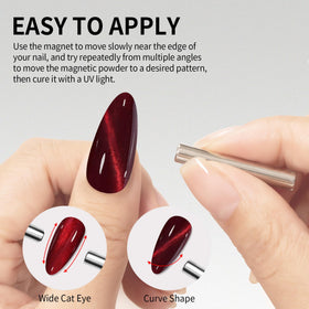 MAYCHAO Cat Eye Gel Nail Polish Burgundy with LED light