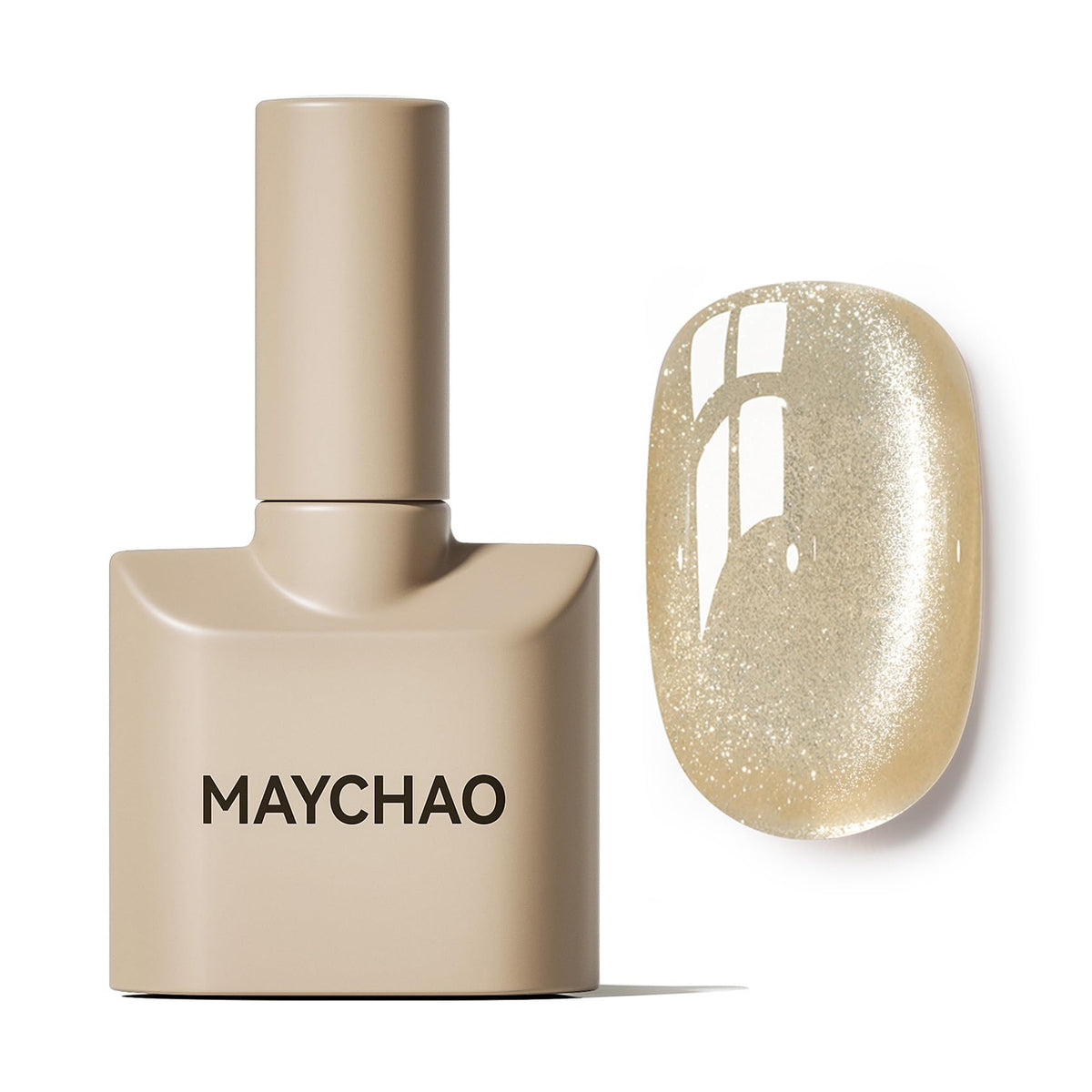 MAYCHAO Cat Eye Gel Nail Polish Champagne Gold front view