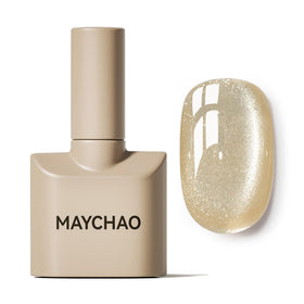 MAYCHAO Cat Eye Gel Nail Polish Champagne Gold front view