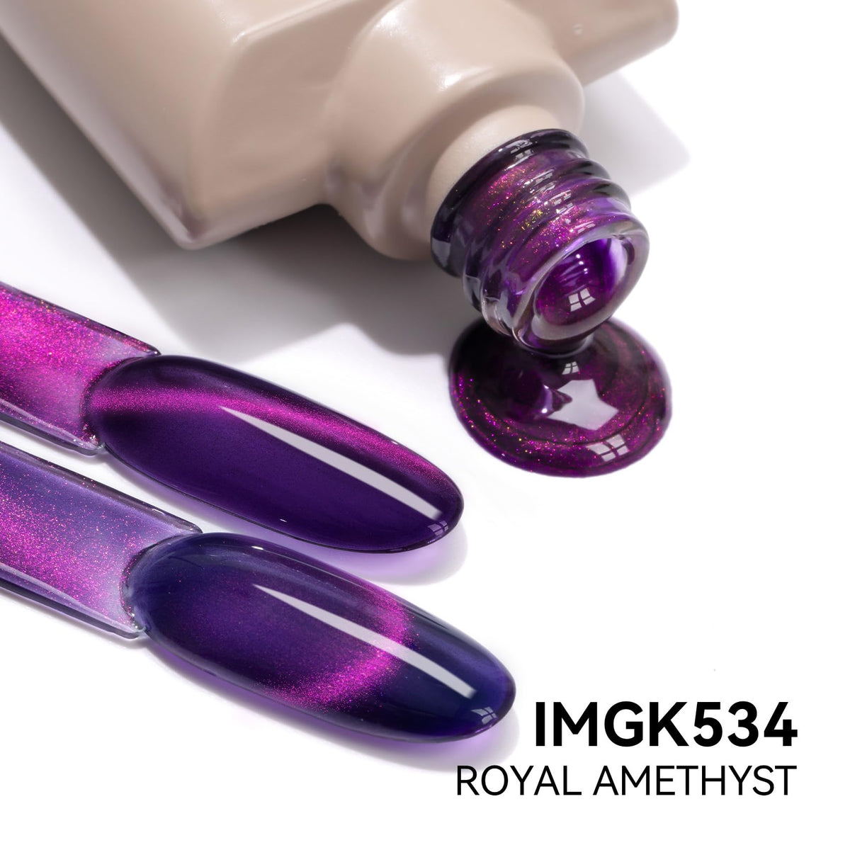 MAYCHAO Cat Eye Gel Nail Polish purple bottle side view