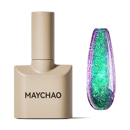 MAYCHAO Chameleon Gel Nail Polish 15ML green to purple front view