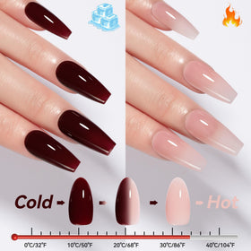 MAYCHAO Color Changing Gel Nail Polish showing temperature change