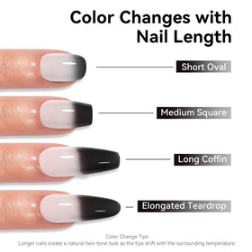 MAYCHAO Colour Changing Gel Nail Polish 15ML black-light grey brush close-up