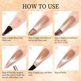 MAYCHAO Coral Cat Eye Gel Nail Polish 15ML close-up of brush