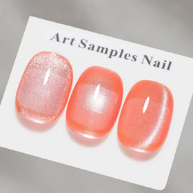 MAYCHAO Coral Cat Eye Gel Nail Polish 15ML with LED light setup