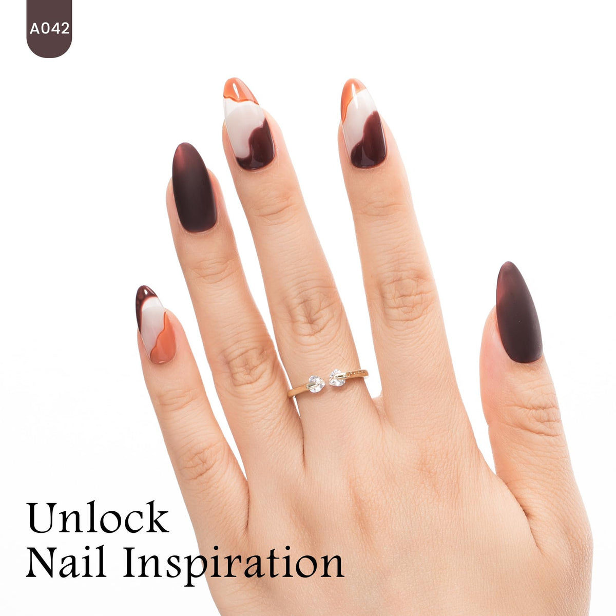 MAYCHAO Dark Brown Gel Nail Polish application on nails