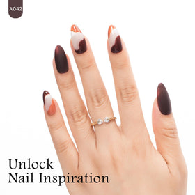 MAYCHAO Dark Brown Gel Nail Polish application on nails