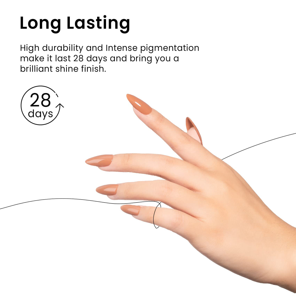 MAYCHAO Gel Nail Polish 15ml Caramel applied on nails