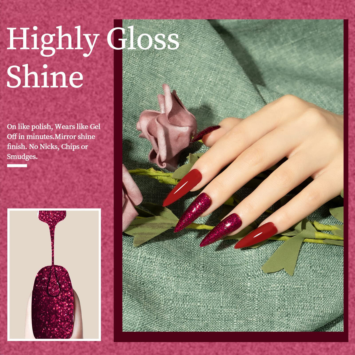 MAYCHAO Gel Nail Polish application process with LED lamp