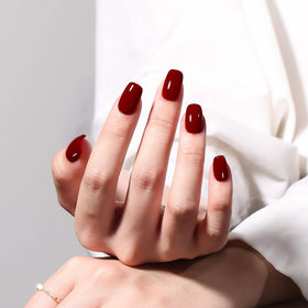 MAYCHAO Gel Nail Polish Burgundy Red application process