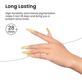 MAYCHAO Gel Nail Polish Butter Yellow applied nails