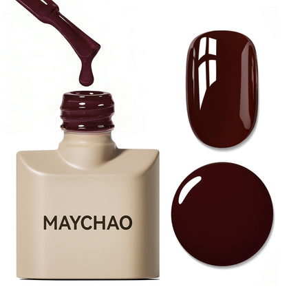 MAYCHAO Gel Nail Polish Deep Cherry Red 15ML front view