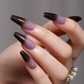 MAYCHAO Gel Nail Polish Grayish Purple-Black on nails
