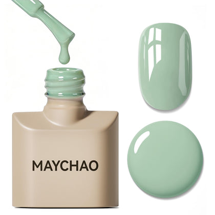MAYCHAO Gel Nail Polish Light Sage 15ML front view