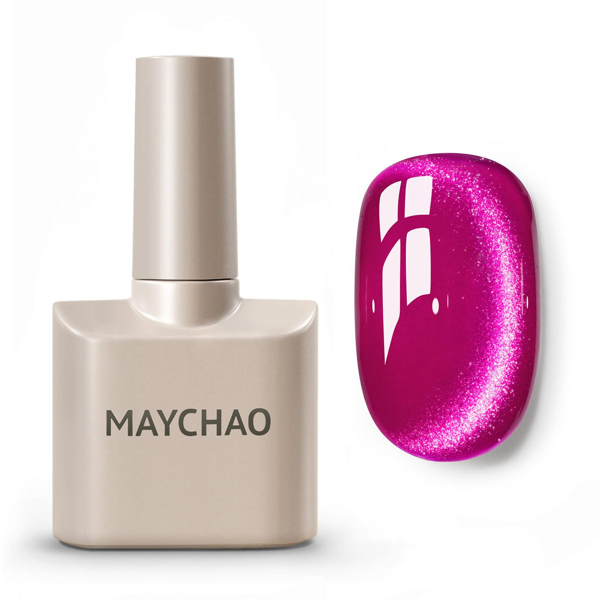 MAYCHAO Hot Pink Cat Eye Gel Nail Polish 15ML front view