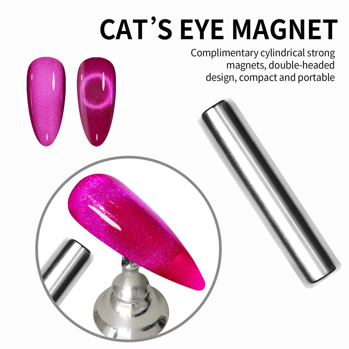 MAYCHAO Hot Pink Cat Eye Gel Nail Polish 15ML in packaging