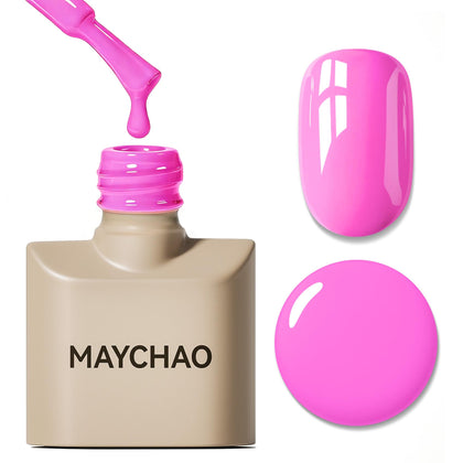 MAYCHAO Hot Pop Pink Gel Nail Polish 15ML front view