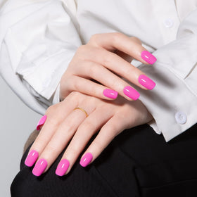 MAYCHAO Hot Pop Pink Gel Nail Polish 15ML with LED lamp
