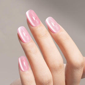 MAYCHAO Jelly Pink Cat Eye Gel Nail Polish 15ML applied on nails