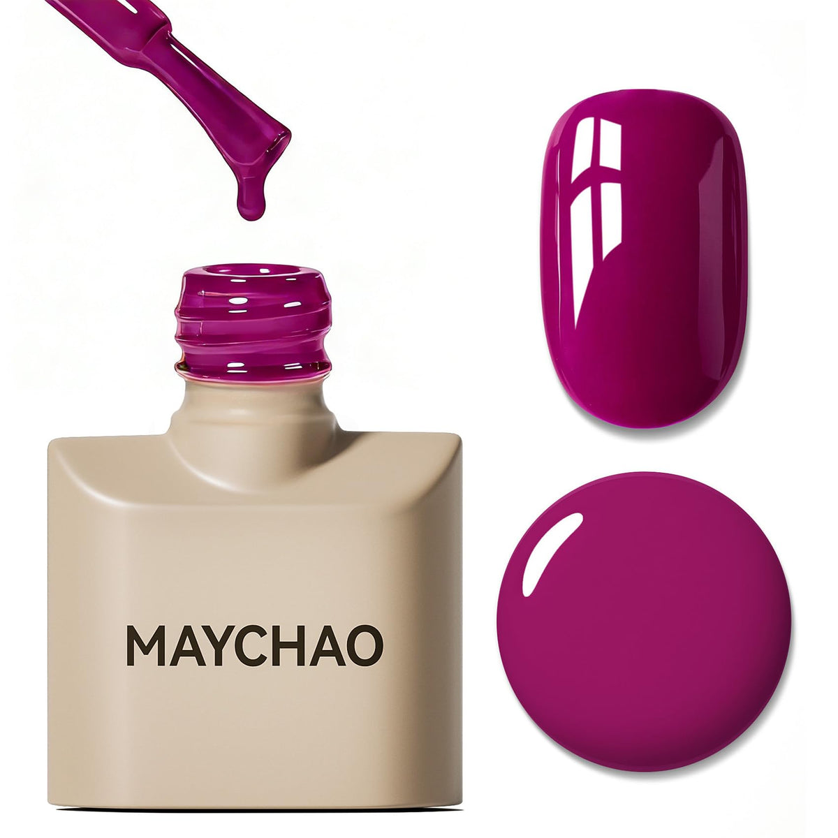 MAYCHAO Magenta Gel Nail Polish 15ML front view