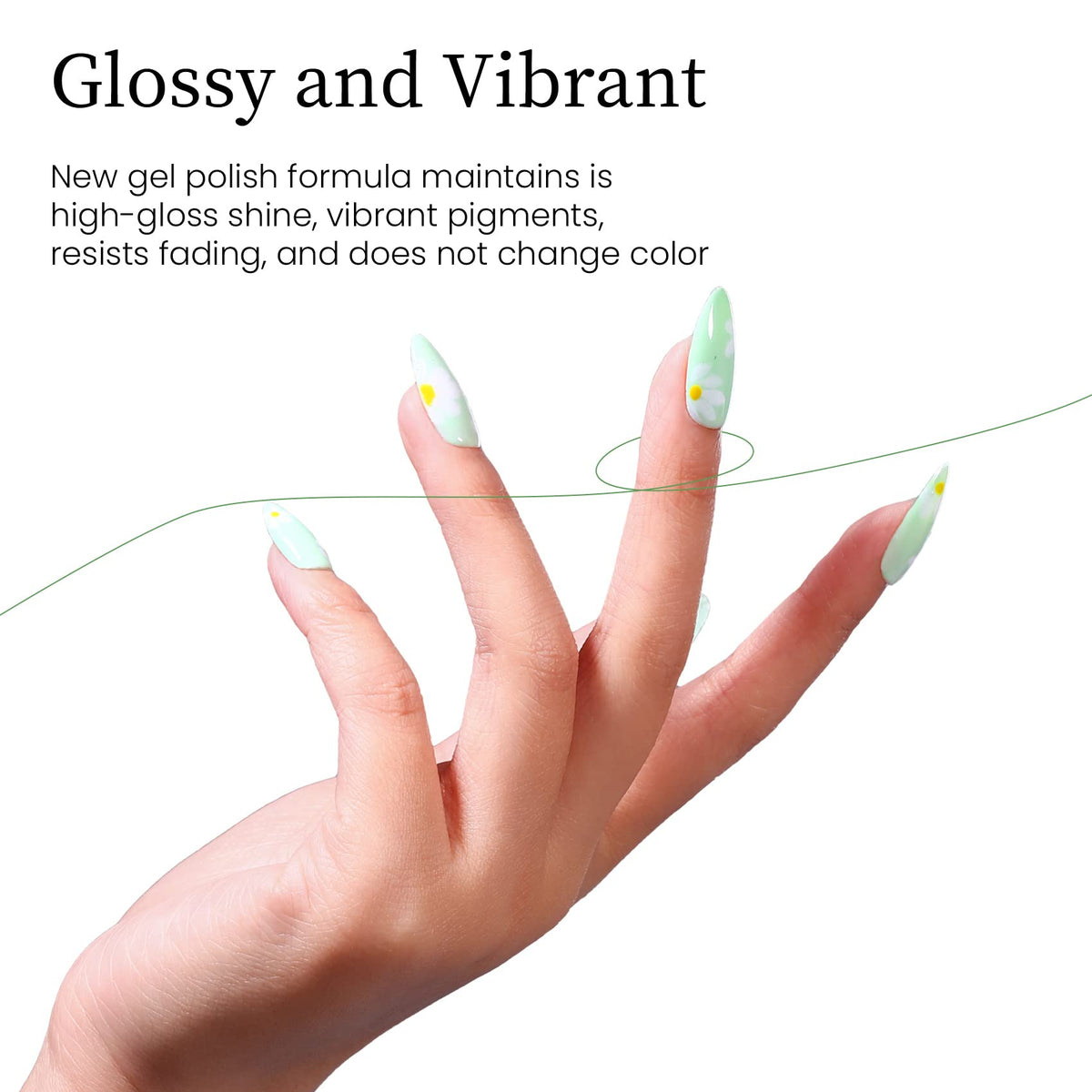 MAYCHAO Mint Green Gel Nail Polish 15ML application on nails
