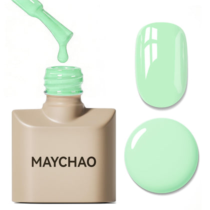 MAYCHAO Mint Green Gel Nail Polish 15ML front view