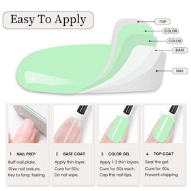 MAYCHAO Mint Green Gel Nail Polish 15ML on a manicure table
