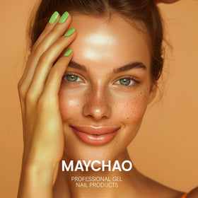 MAYCHAO Neon Blue Gel Nail Polish 15ML curing under LED light