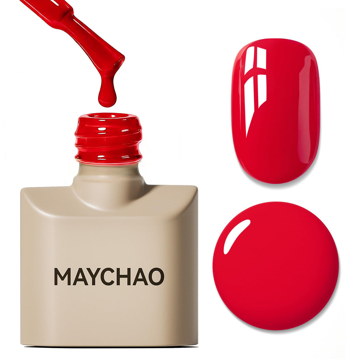 MAYCHAO Neon Red Gel Nail Polish 15ML front view