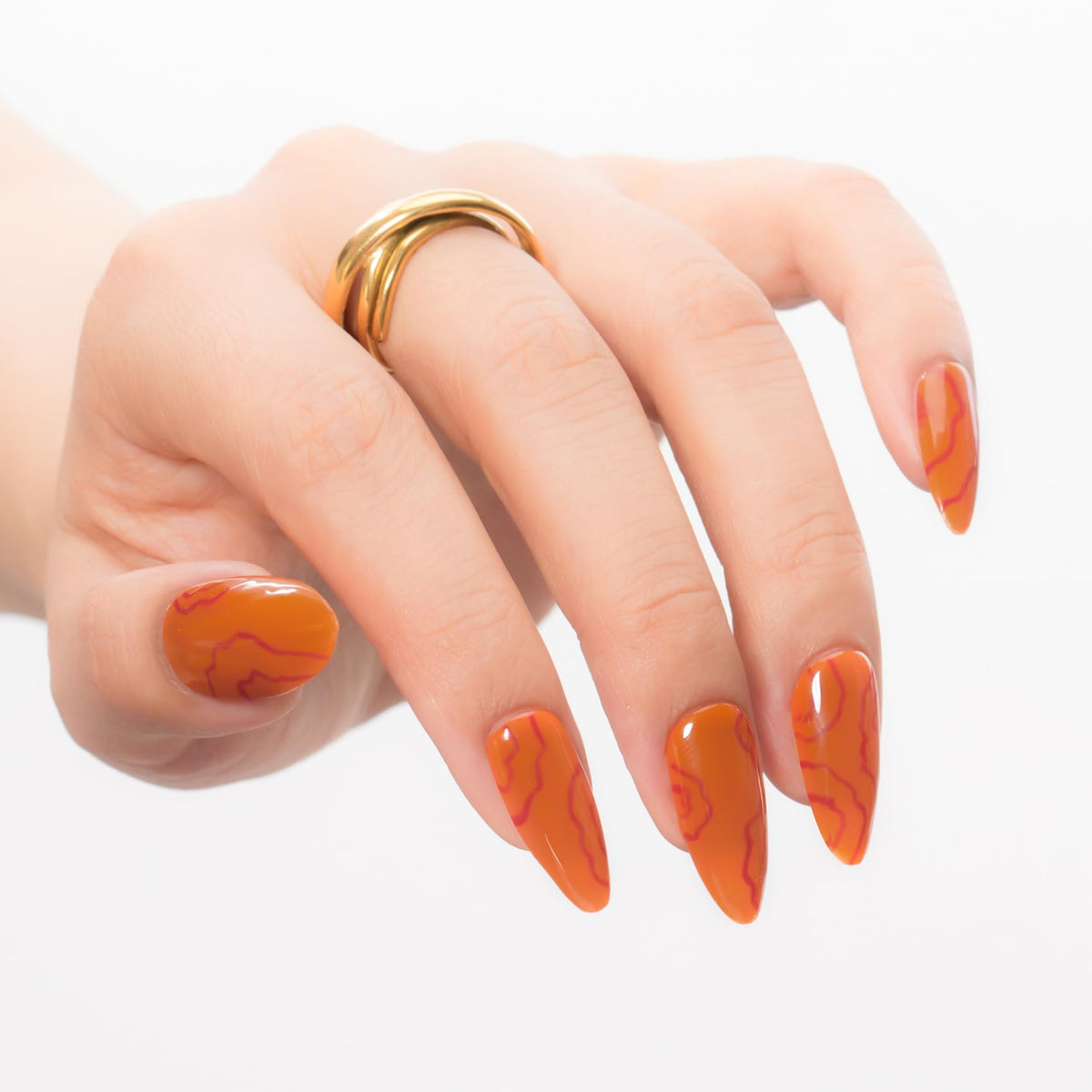 MAYCHAO Orange Gel Nail Polish on manicured nails