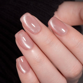 MAYCHAO Pink Cat Eye Gel Nail Polish 15ML applied on nails