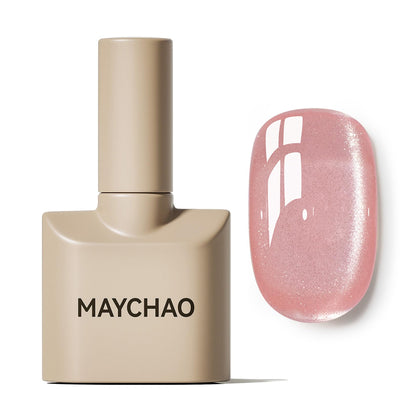 MAYCHAO Pink Cat Eye Gel Nail Polish 15ML front view