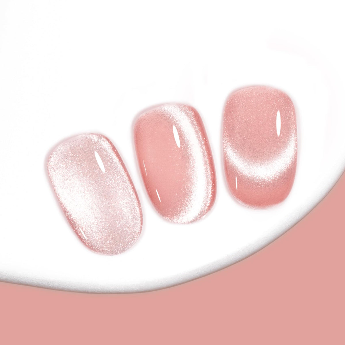 MAYCHAO Pink Cat Eye Gel Nail Polish 15ML with glitter effect
