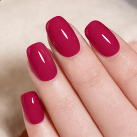 MAYCHAO Red Berry Gel Nail Polish on manicured nails