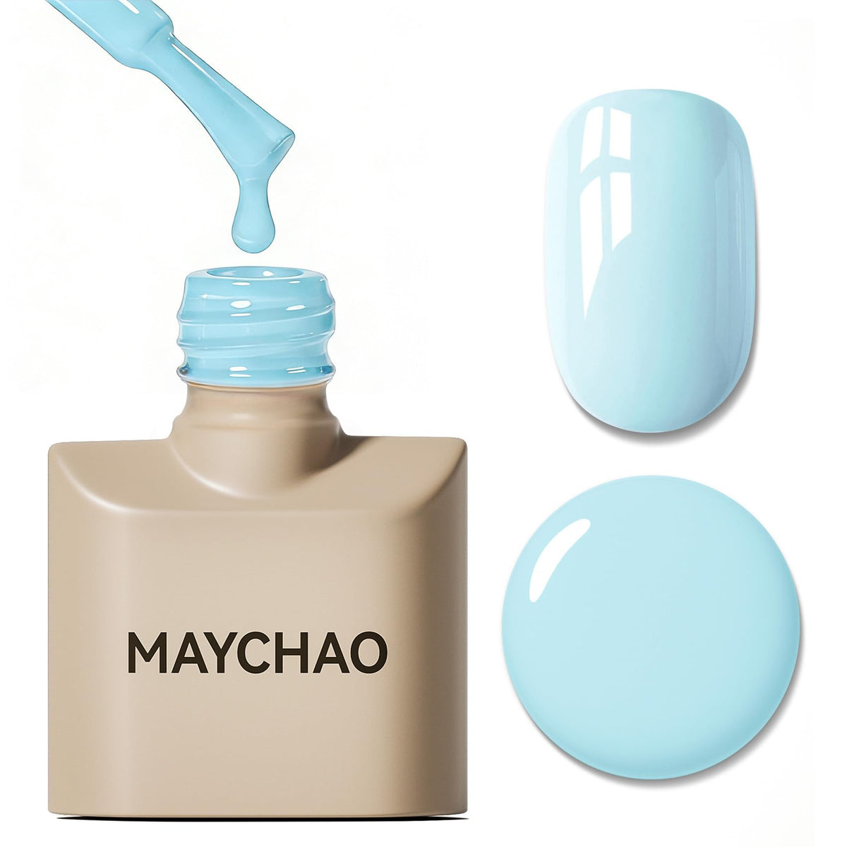 MAYCHAO Sky Blue Gel Nail Polish 15ML front view