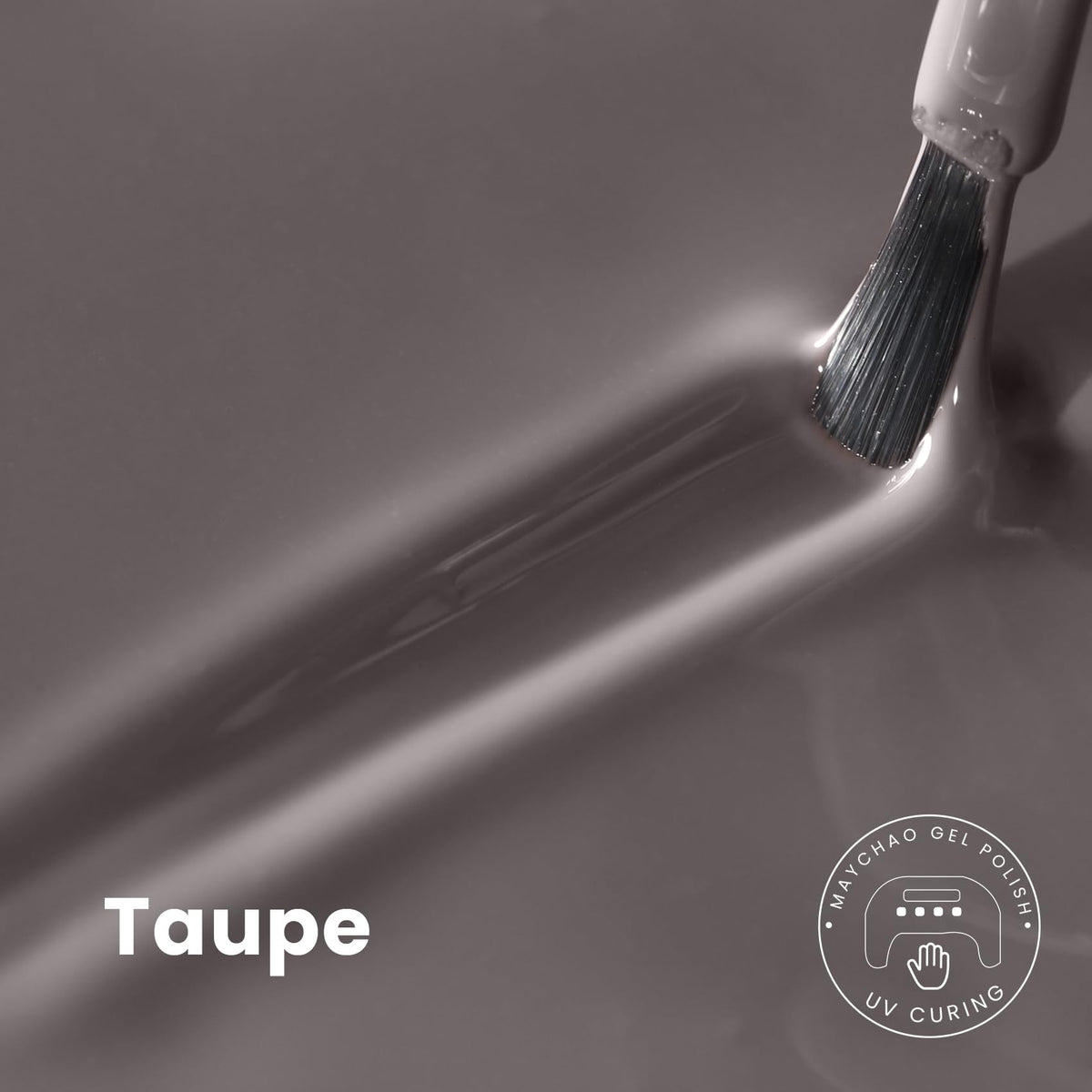 MAYCHAO Taupe Gray Gel Nail Polish bottle close-up