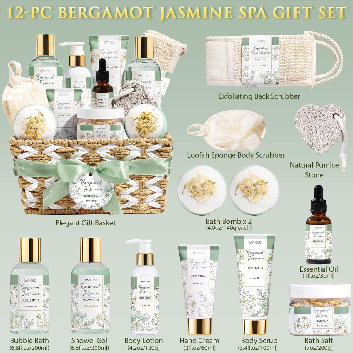 MAYICIVO bubble bath and shower gel in spa gift set