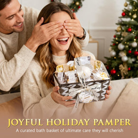 MAYICIVO Spa Gift Basket with essential oil and bath bombs