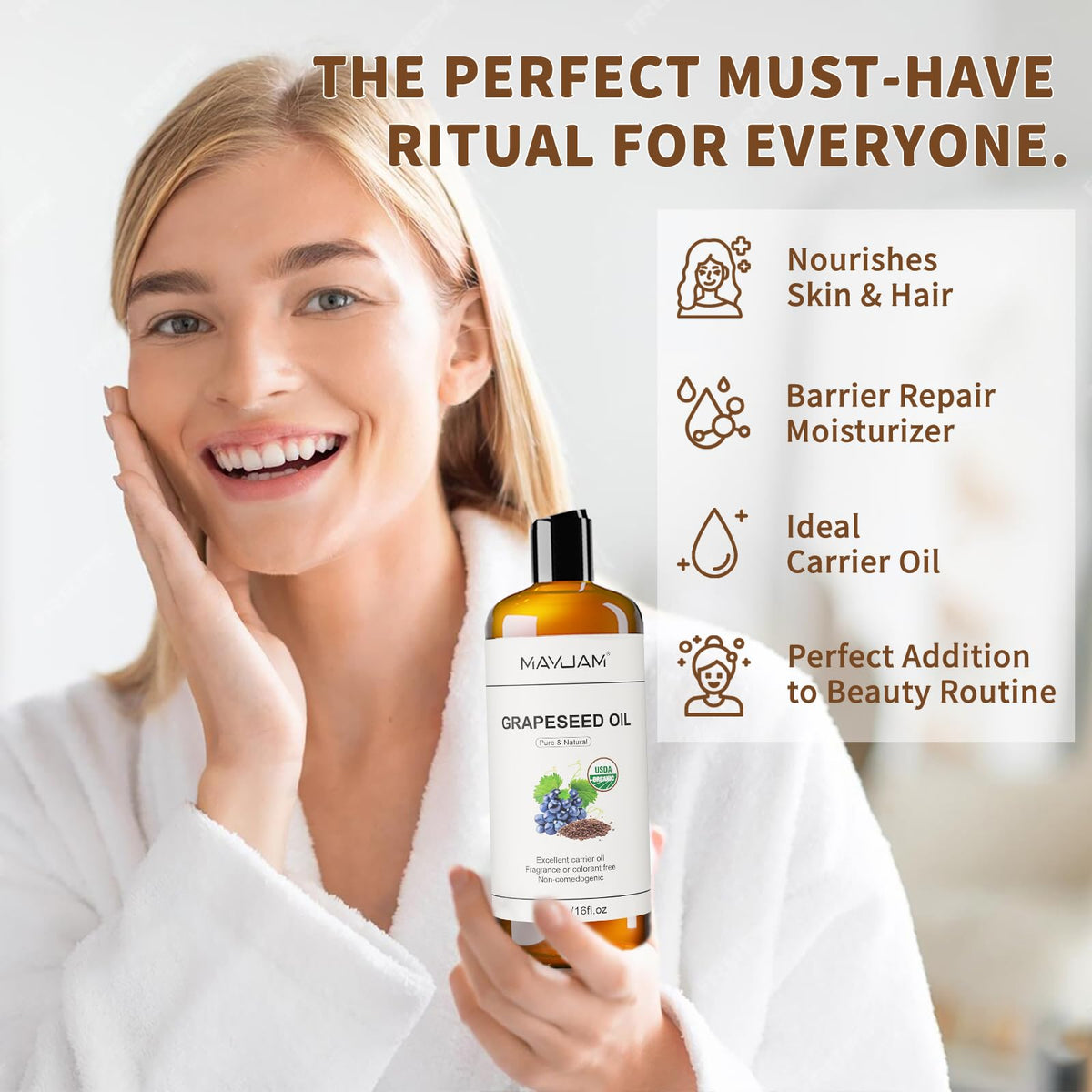 MAYJAM Grapeseed Oil in a lifestyle setting
