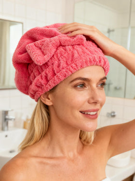 MAYOUTH Hair Drying Cap in use after shower