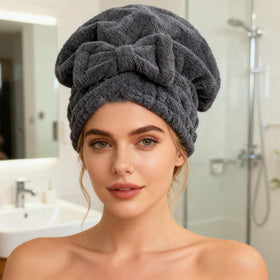 MAYOUTH Hair Drying Towel displayed on a bathroom counter