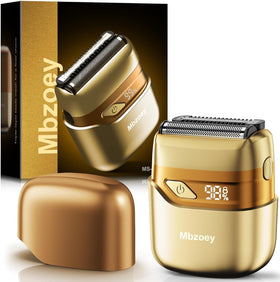 Mbzoey Electric Foil Shaver for Men in light gold, front view