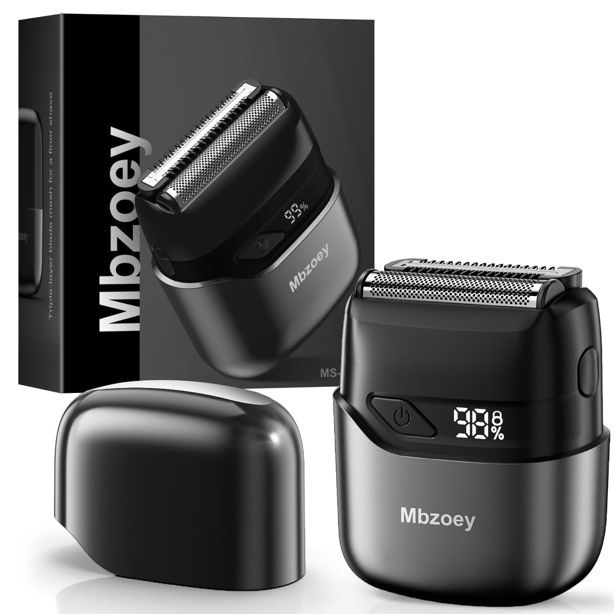 Mbzoey Electric Foil Shaver front view with compact design