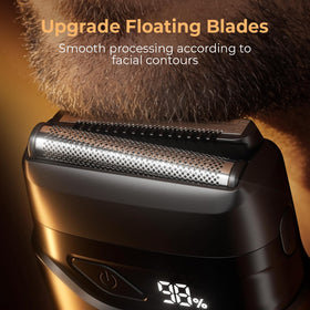 Mbzoey Electric Foil Shaver showing LED battery display