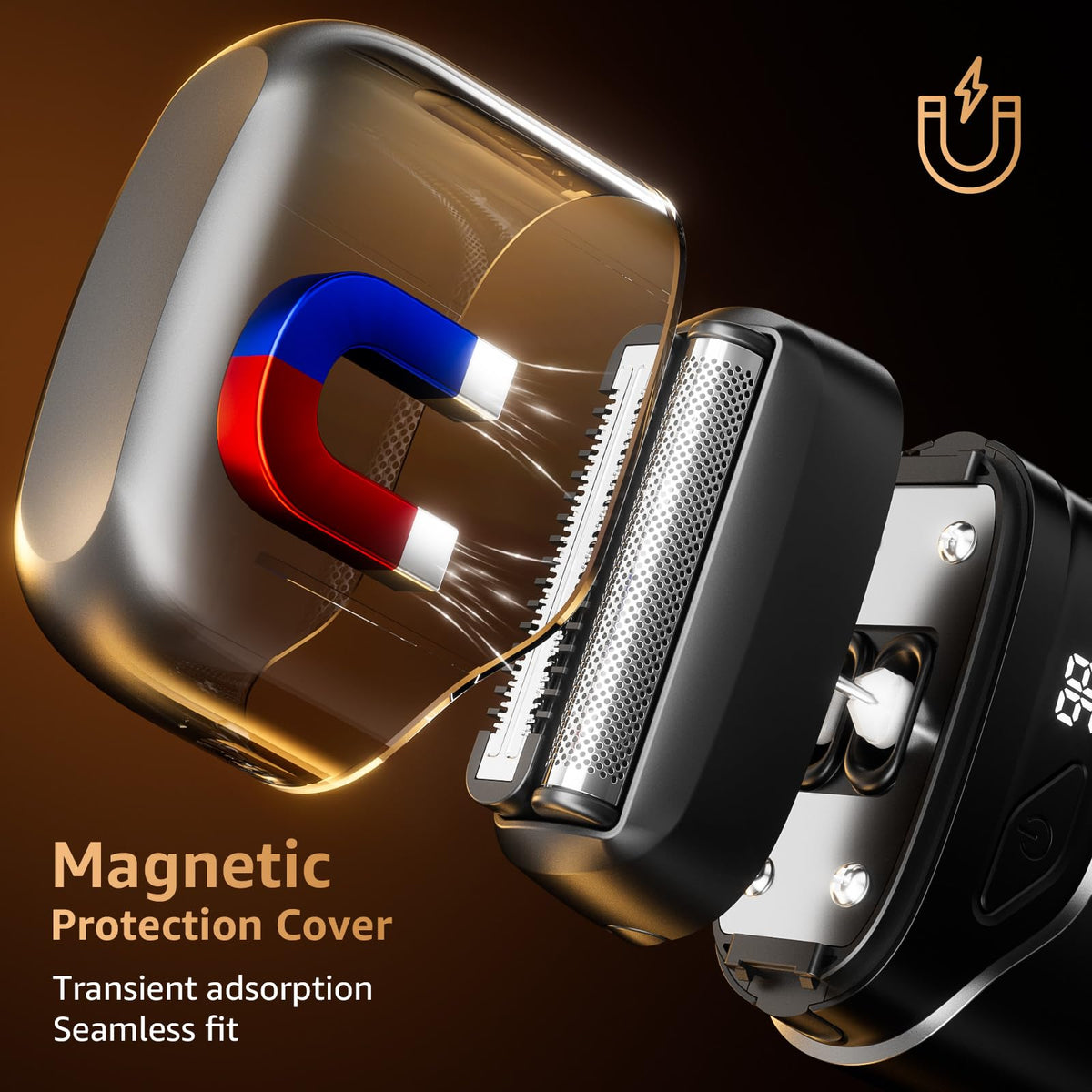 Mbzoey Electric Foil Shaver side view highlighting floating head