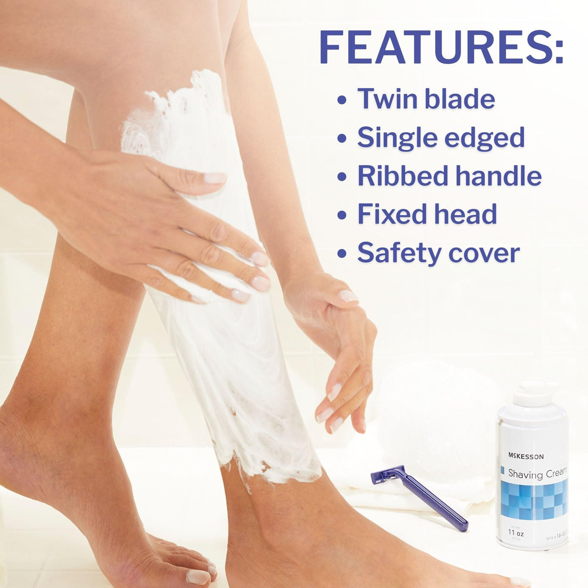 McKesson Disposable Razor showing comfort grip handle